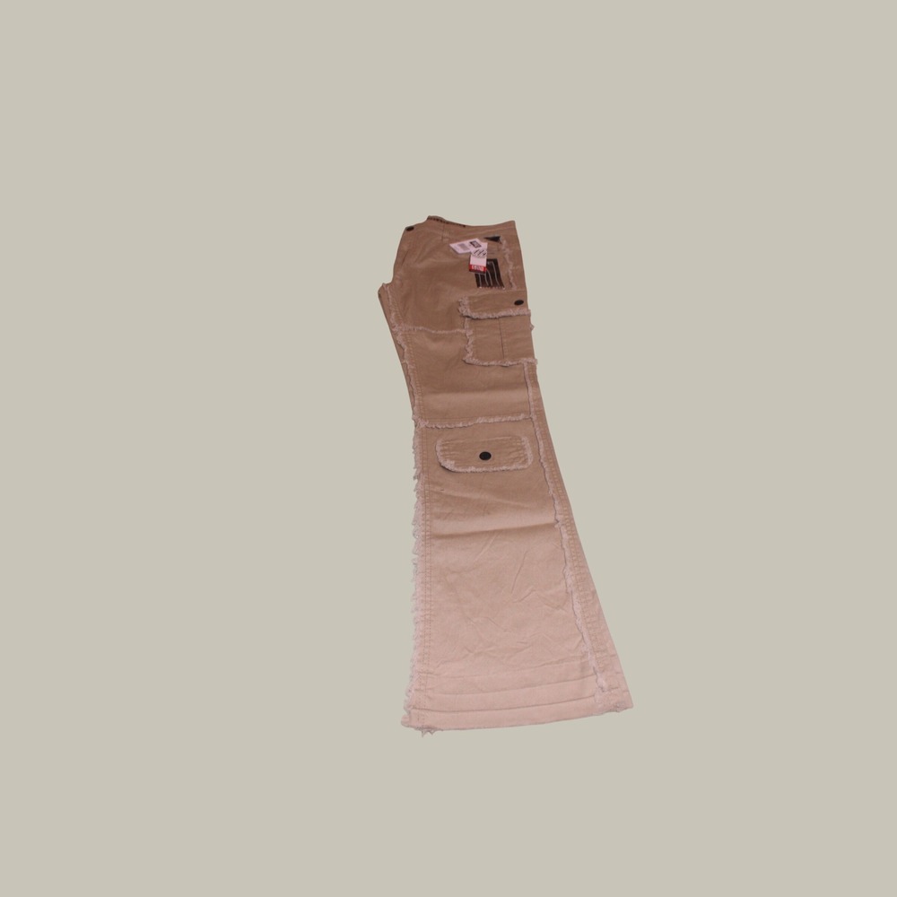 GTL Good Things Last 4Ever Mens Stacked Cargo Pants Khaki Tan Distressed 34x34
